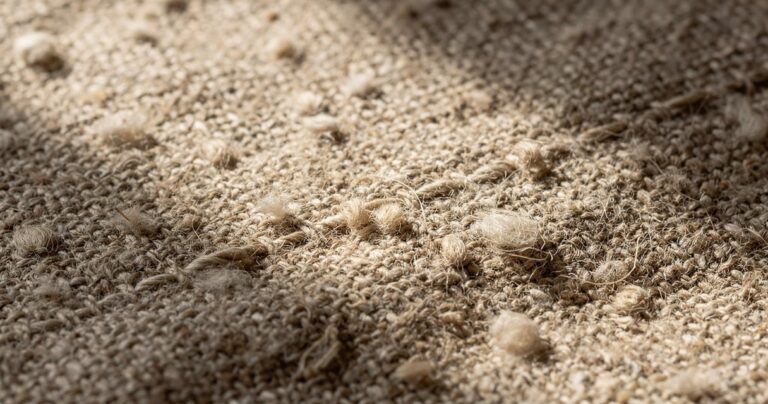 Gros plan macro sur la texture d un tissu en lin naturel avec ses irrégularités caractéristiques