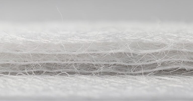 Gros plan sur la texture fibreuse d un voile non-tisse blanc en polypropylene