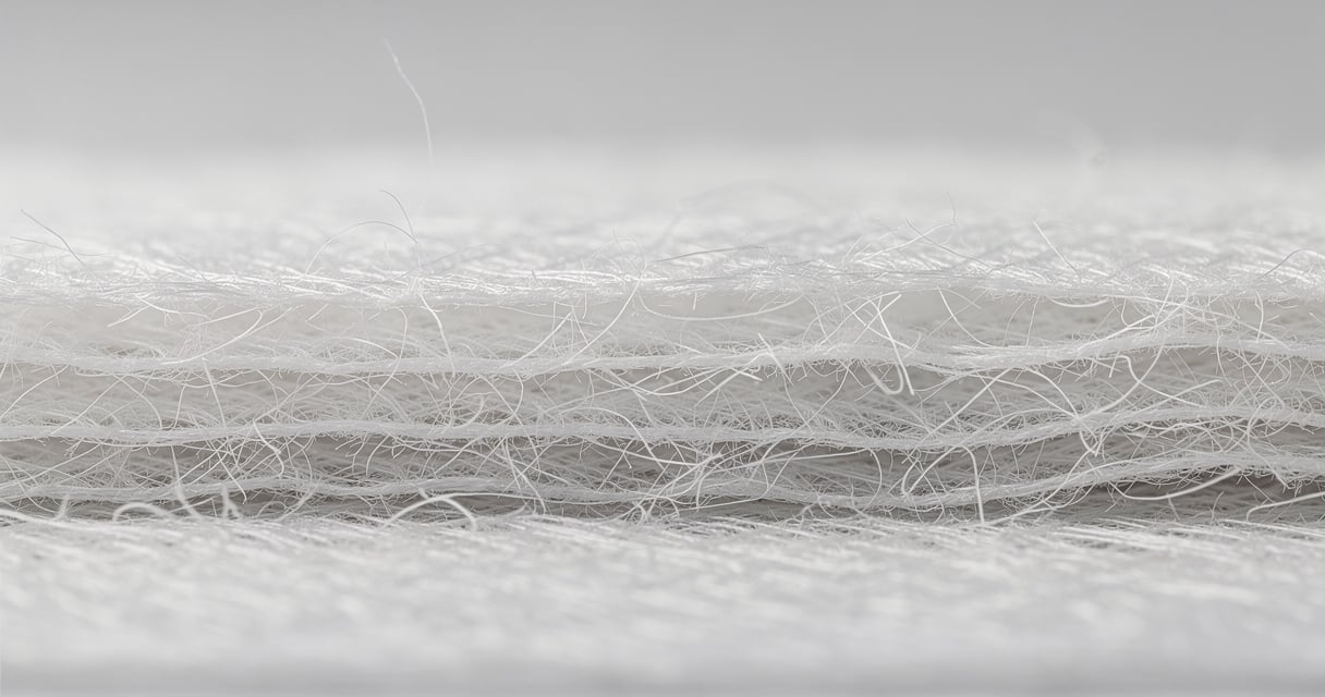 Gros plan sur la texture fibreuse d un voile non-tisse blanc en polypropylene