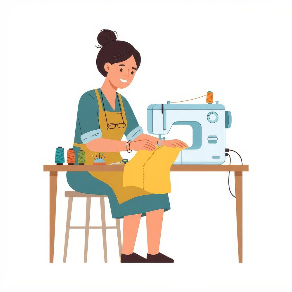 Projet de couture facile avec tissu, patron et machine à coudre pour réaliser un premier vêtement
