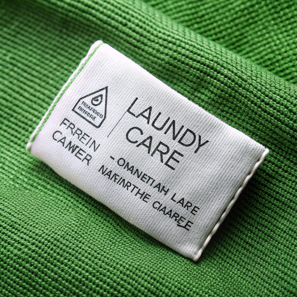 Gros plan sur un symbole P imprimé sur l’étiquette de lavage d’une veste.